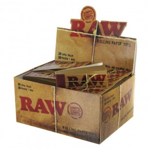 Raw Rolling Paper- Filter Tips 50 Booklets